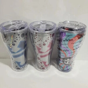 Royal Caribbean Cruise  Line Set of 3 Coca-Cola Travel Tumblers 2017.